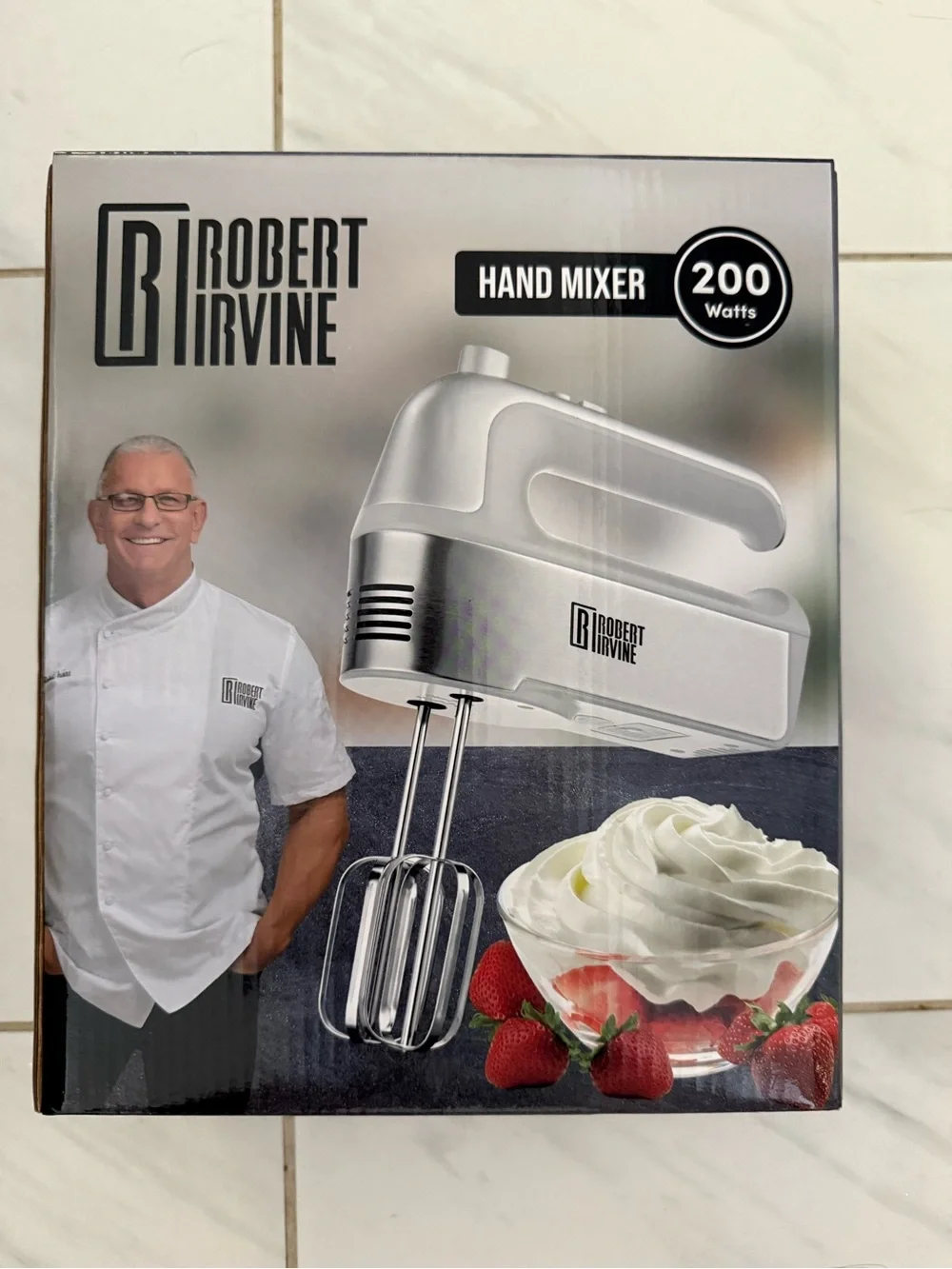 Robert Irvine : Silver Hand Mixer - 200W NWOT